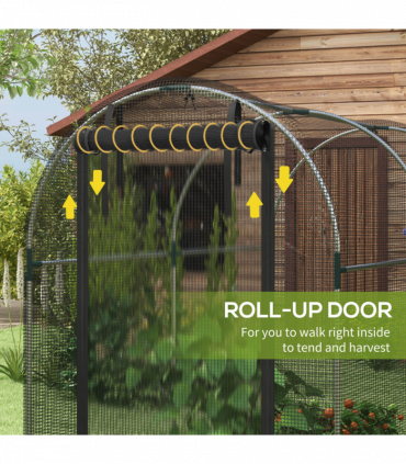 Outsunny Fruit Cage, Plant Protection Tent, 1.2 x 2.4 x 1.9m, Black