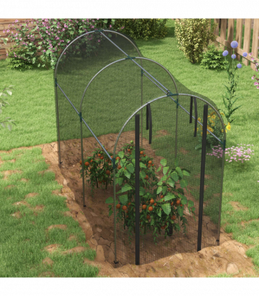 Outsunny Fruit Cage, Plant Protection Tent, 1.2 x 2.4 x 1.9m, Black
