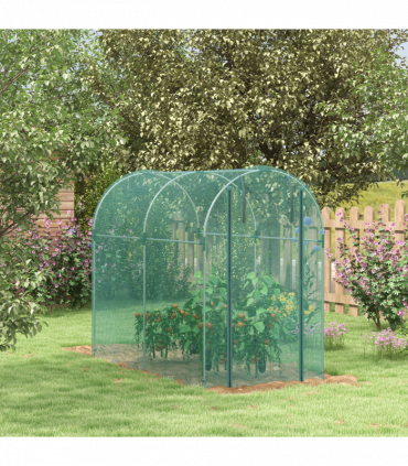 Outsunny Fruit Cage, Plant Protection Tent, 1.2 x 2.4 x 1.9m, Green