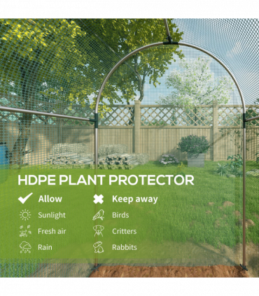 Outsunny Fruit Cage, Plant Protection Tent, 1.2 x 2.4 x 1.9m, Green