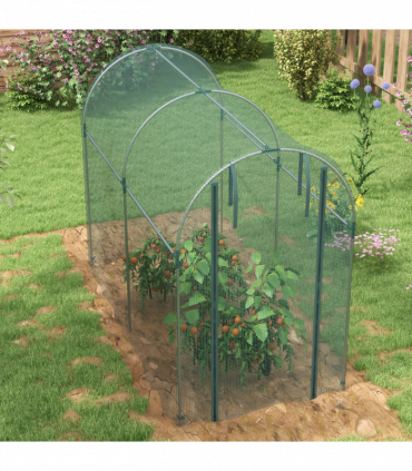 Outsunny Fruit Cage, Plant Protection Tent, 1.2 x 2.4 x 1.9m, Green