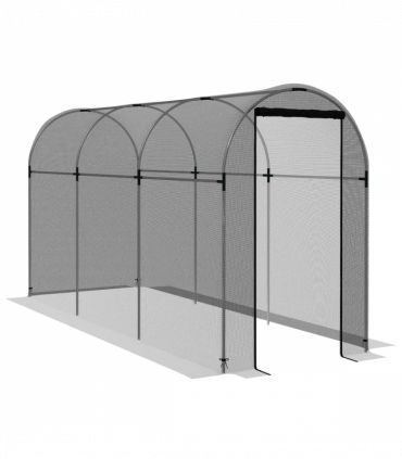 Outsunny Fruit Cage, Plant Protection Tent, 1.2 x 3.6 x 1.9m, Black
