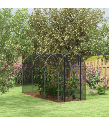 Outsunny Fruit Cage, Plant Protection Tent, 1.2 x 3.6 x 1.9m, Black