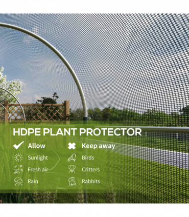 Outsunny Fruit Cage, Plant Protection Tent, 1.2 x 3.6 x 1.9m, Black