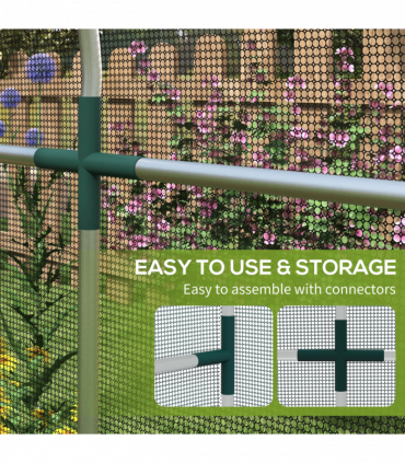 Outsunny Fruit Cage, Plant Protection Tent, 1.2 x 3.6 x 1.9m, Black