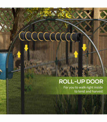 Outsunny Fruit Cage, Plant Protection Tent, 1.2 x 3.6 x 1.9m, Black