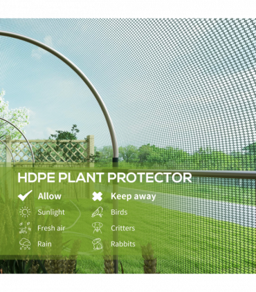 Outsunny Fruit Cage, Plant Protection Tent, 1.2 x 3.6 x 1.9m, Green