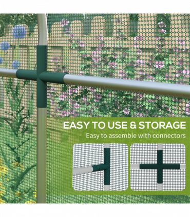 Outsunny Fruit Cage, Plant Protection Tent, 1.2 x 3.6 x 1.9m, Green