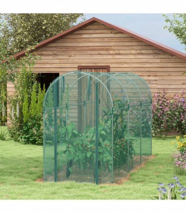 Outsunny Fruit Cage, Plant Protection Tent, 1.2 x 3.6 x 1.9m, Green