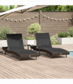 Sun Loungers 3 pcs Brown 40 x 40 x 40.5 cm Poly Rattan