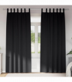 vidaXL Curtains with Curtains 2 pcs Black Polyester