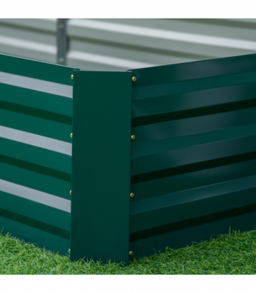 Outsunny Galvanised Raised Garden Bed Metal Planter Box with Open Bottom, Green