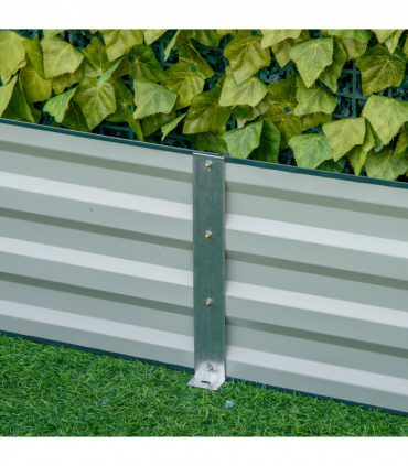 Outsunny Galvanised Raised Garden Bed Metal Planter Box with Open Bottom, Green