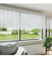 vidaXL Curtains with Curtains Floral White Polyester
