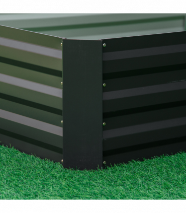 Outsunny Galvanised Raised Garden Bed Metal Planter Box with Open Bottom, Grey