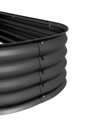 Outsunny Galvanised Raised Garden Bed Planter Box with Safety Edging, Dark Grey