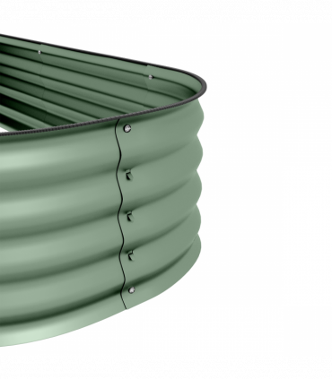 Outsunny Galvanised Raised Garden Bed Planter Box with Safety Edging, Green