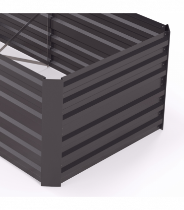 Outsunny Galvanised Steel Outdoor Raised Bed w/ Reinforced Rods, Dark Grey