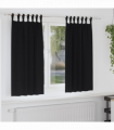 vidaXL Curtains with Curtains 2 pcs Black Polyester