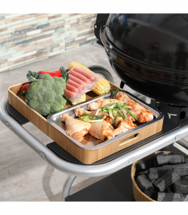 Outsunny Garden Charcoal Trolley Barbecue Gril lW/Wheels-Black