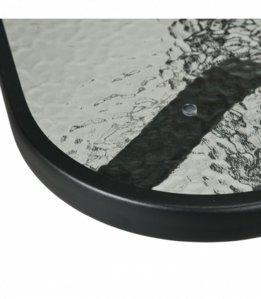 Outsunny Garden Dining Set, Glass Table w/ Umbrella Hole & Texteline Seats