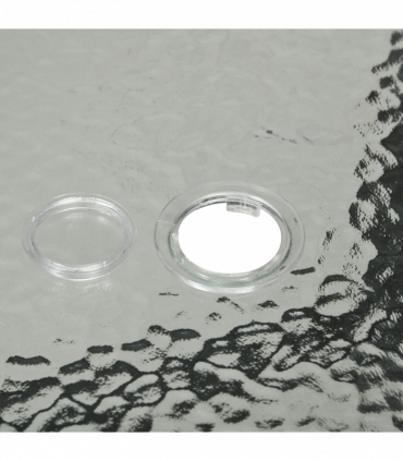 Outsunny Garden Dining Set, Glass Table w/ Umbrella Hole & Texteline Seats