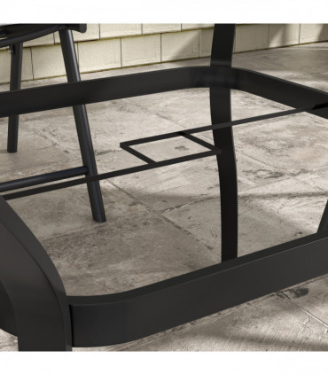 Outsunny Garden Dining Table w/ Umbrella Hole, Dining Table for 4, Grey