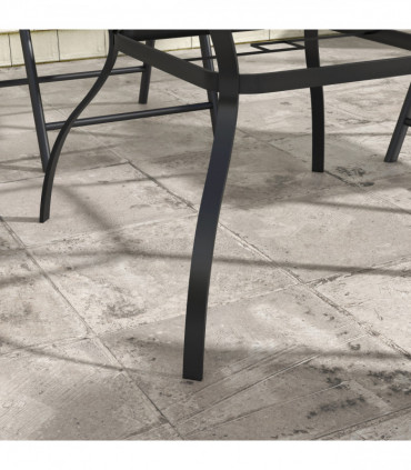 Outsunny Garden Dining Table w/ Umbrella Hole, Dining Table for 4, Grey