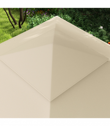 Outsunny Garden Folding Tent Heavy Duty Pop Up Gazebo for Party Cream