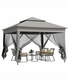 Outsunny Garden Folding Tent Heavy Duty Pop Up Gazebo for Party Dark Grey