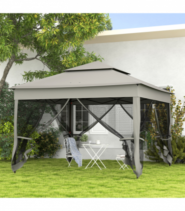 Outsunny Garden Folding Tent Heavy Duty Pop Up Gazebo for Party Dark Grey