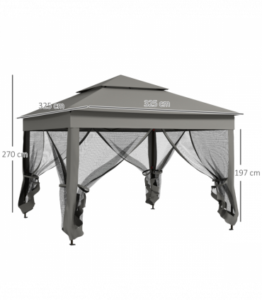 Outsunny Garden Folding Tent Heavy Duty Pop Up Gazebo for Party Dark Grey