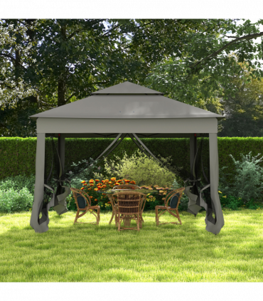 Outsunny Garden Folding Tent Heavy Duty Pop Up Gazebo for Party Dark Grey