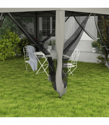 Outsunny Garden Folding Tent Heavy Duty Pop Up Gazebo for Party Dark Grey