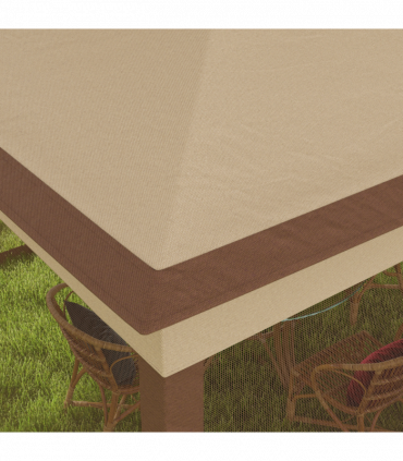 Outsunny Garden Folding Tent Heavy Duty Pop Up Gazebo for Party Khaki