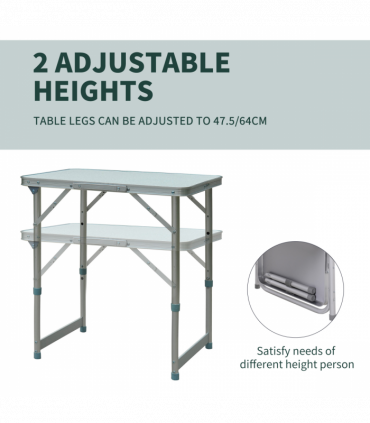 Outsunny Garden Outdoor Camping Aluminium Table Portable Folding Picnic Table
