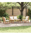 Garden Sofa Set 4 pcs Natural Solid teak wood
