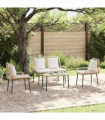 Garden Furniture Set with Cushion 4 pcs Brown, Black, Cream