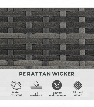 Outsunny Garden PE Rattan Planter Box with Trellis Flower Raised Bed 57x30x107cm