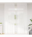 vidaXL Curtains with Curtains Floral White Polyester