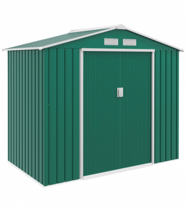 Outsunny Garden Shed Storage Unit w/Locking Door Floor Foundation Vent Green