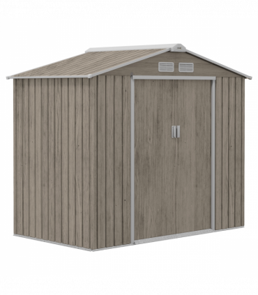 Outsunny Garden Shed Storage Unit with Locking Door Floor Foundation Vent Brown