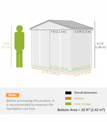 Outsunny Garden Shed Storage Unit with Locking Door Floor Foundation Vent Brown