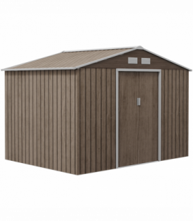 Outsunny Garden Shed Storage Unit withLocking Door Floor Foundation Vent Brown