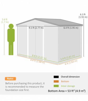 Outsunny Garden Shed Storage Unit withLocking Door Floor Foundation Vent Brown