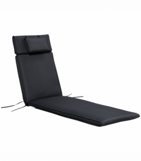 Outsunny Garden Sun Lounger Chair Cushion Reclining Relaxer Indoor Outdoor Black
