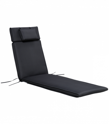 Outsunny Garden Sun Lounger Chair Cushion Reclining Relaxer Indoor Outdoor Black