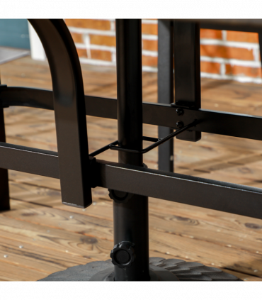 Outsunny Garden Table with Parasol Hole for Patio, Deck, Brown, 150 x 96 x 73cm