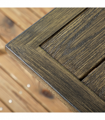 Outsunny Garden Table with Parasol Hole for Patio, Deck, Brown, 150 x 96 x 73cm