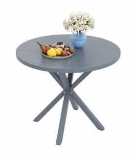 Outsunny Garden Table with Steel Frame, Wood Effect Top, for Balcony, Deck